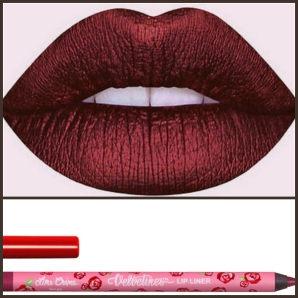 NEW RARE Lime Crime Velvetines 'Raisin Hell' & Matching 'Fangs' Lip Liner